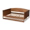 Baxton Studio Veles Mid-Century Modern Ash Walnut Finished Wood Full Size Daybed with Trundle 183-11174-9826-Zoro - alternate 6
